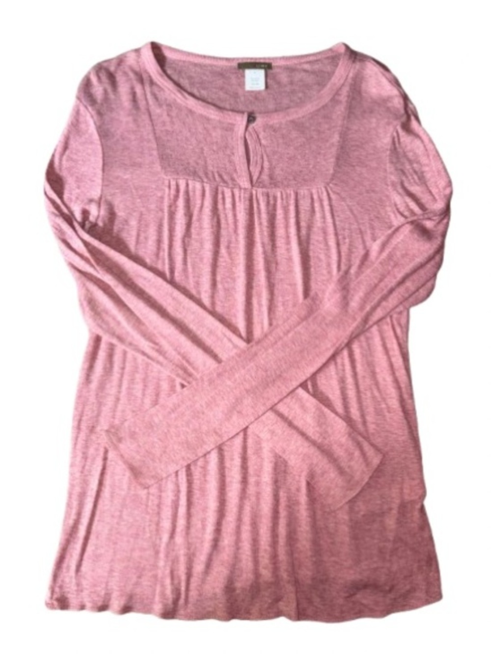 J. Crew Pink Long-Sleeve Knit Peasant Top NWOT size L